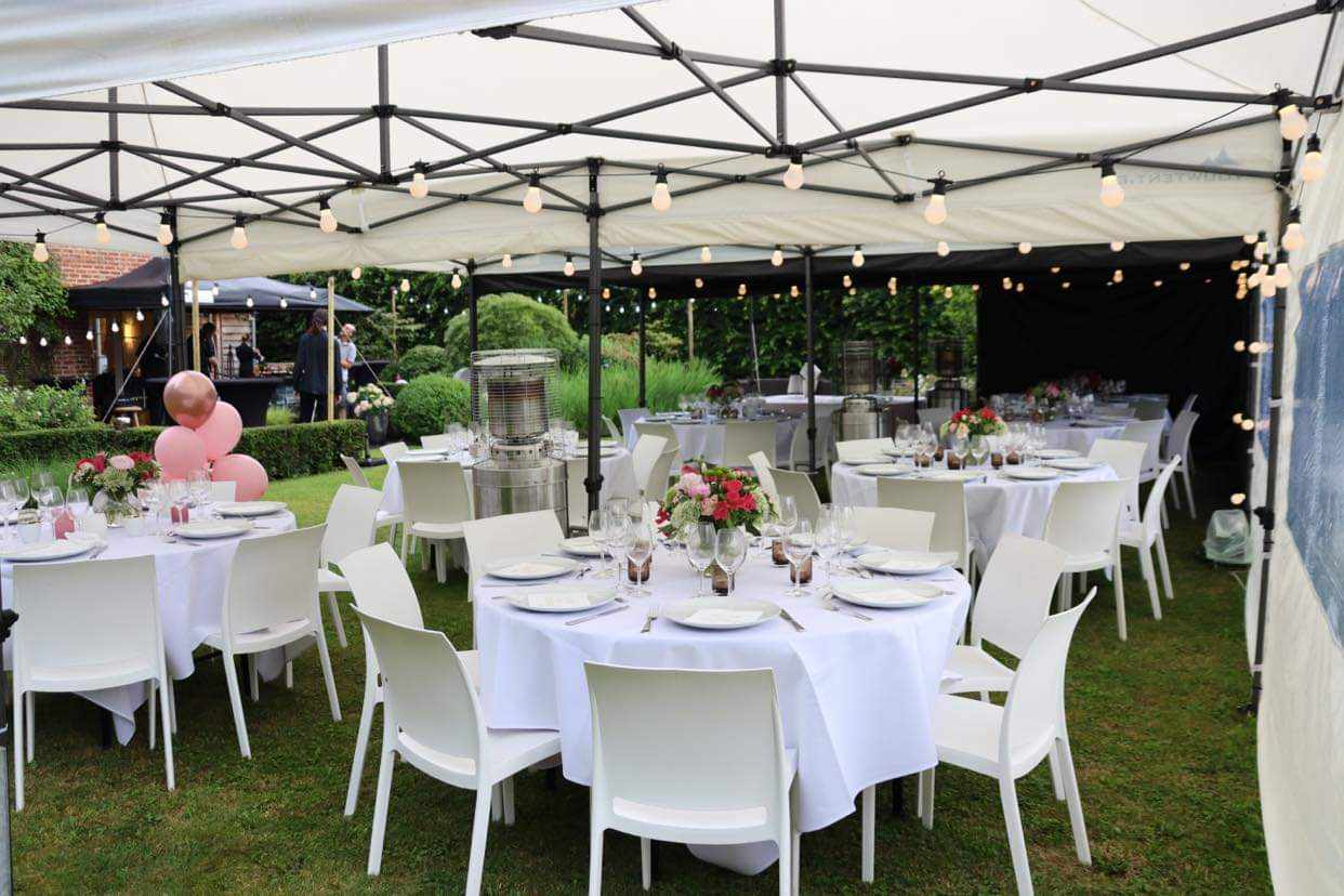 Pour un mariage, Tonnelles crèmes Location Tonnelles mariage